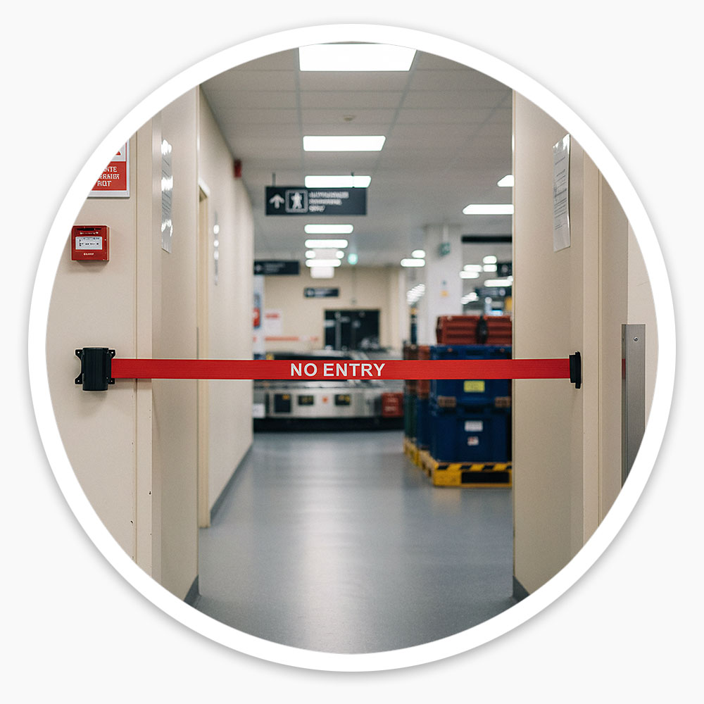 No Entry Retractable Belt Barrier