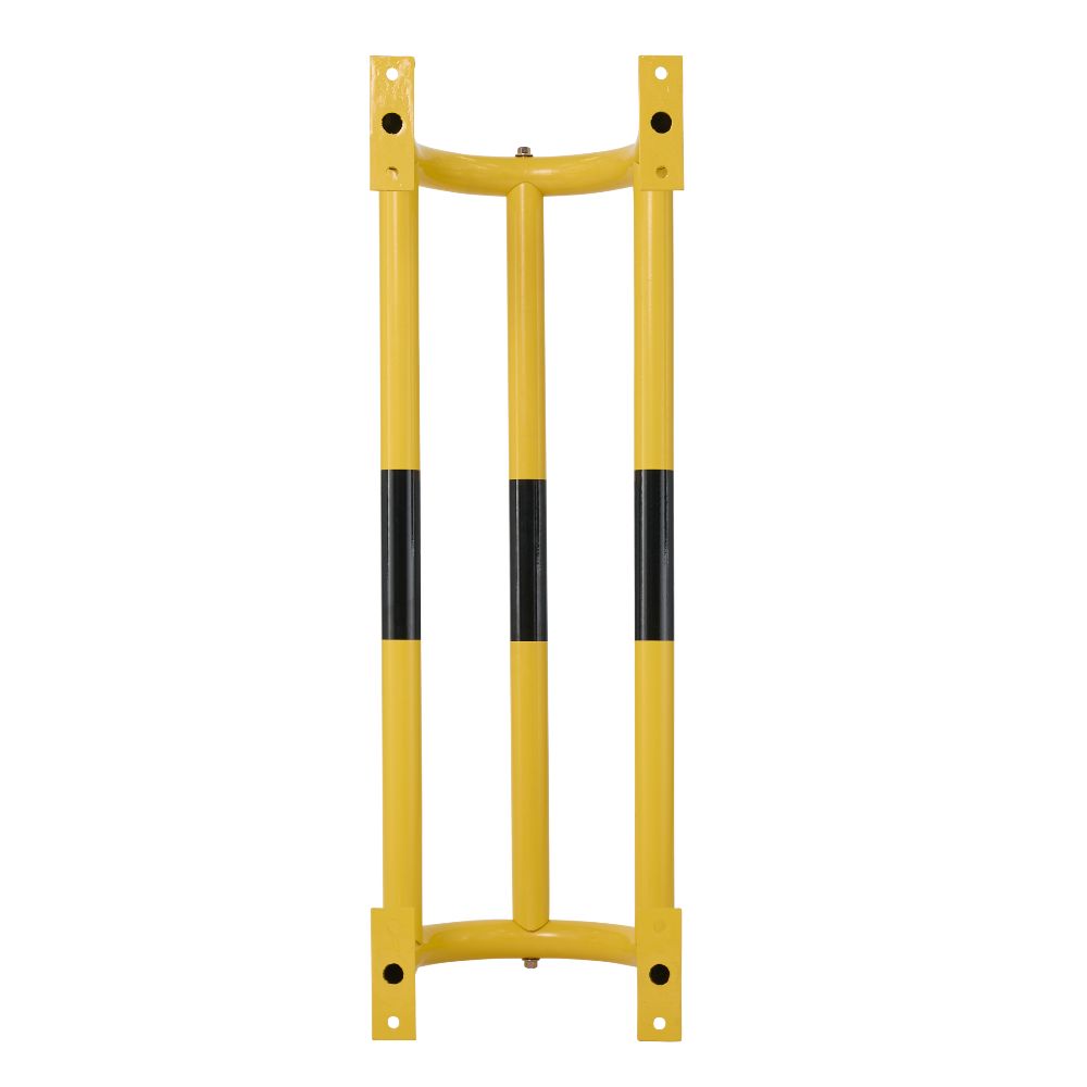 Pipe Protector underside view showing its open frame and four mounting plates