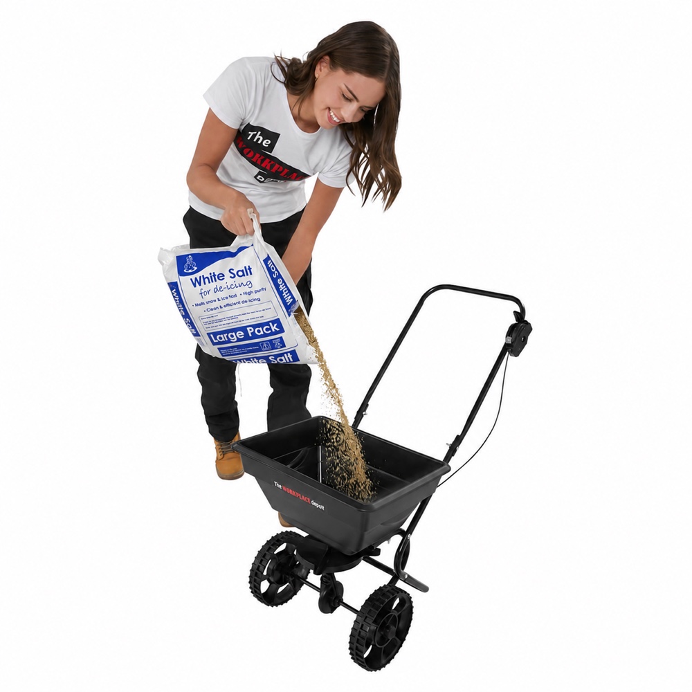Filling our Hand Push Spreader