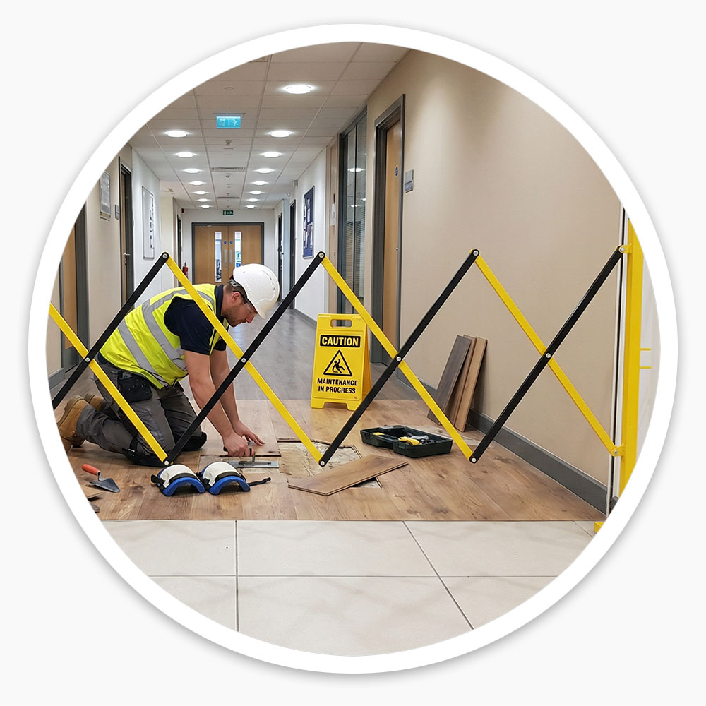 Small Expanding Safety Barrier