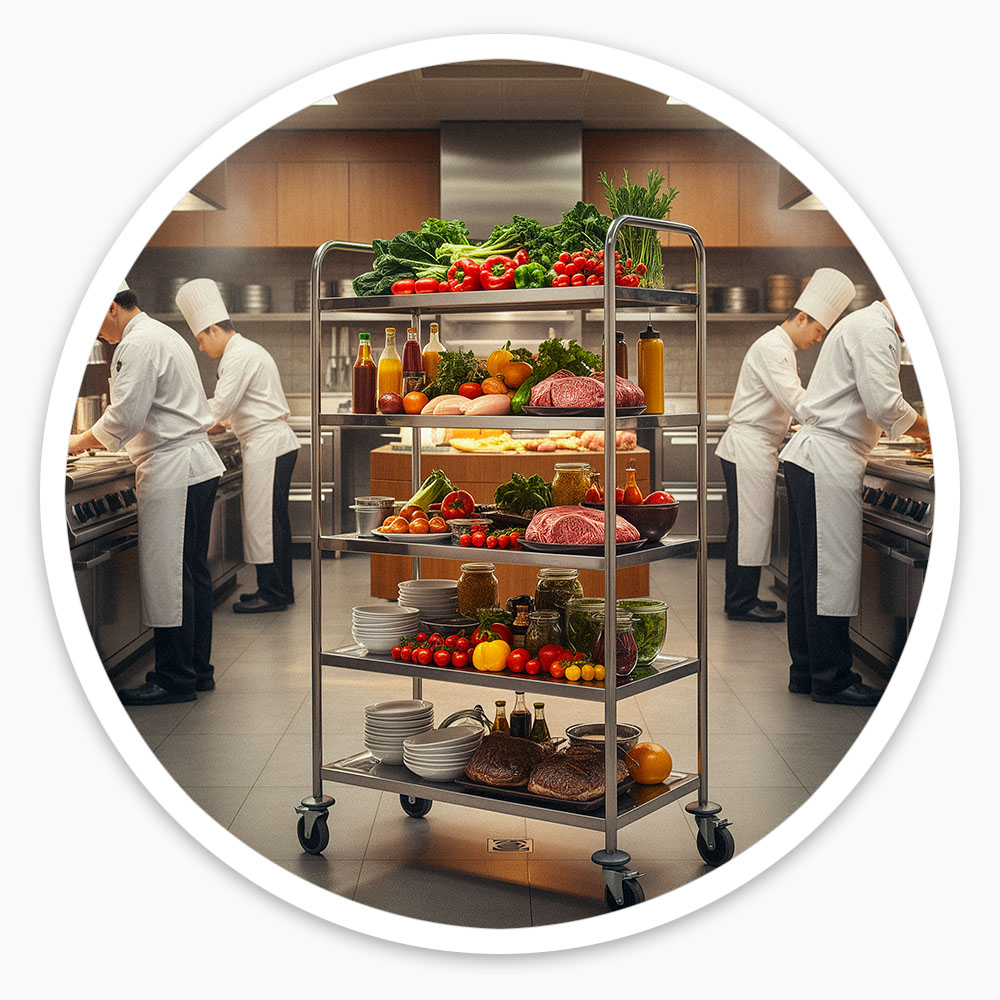 Stainless Steel Shelf Trolley