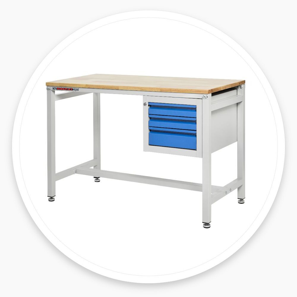 Metal Workbench with Drawers