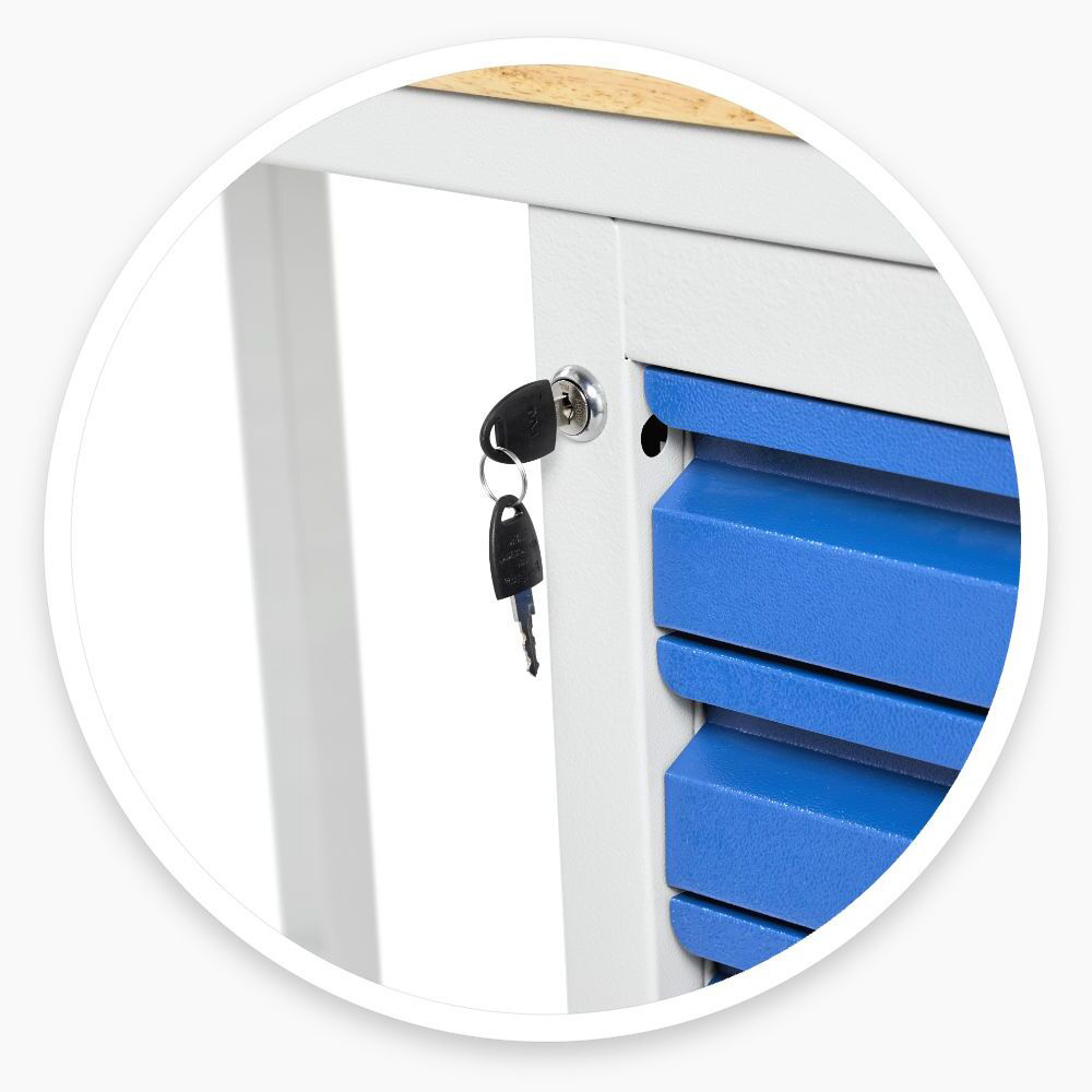 Metal Workbench with Drawers