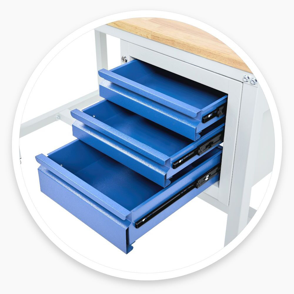 Metal Workbench with Drawers