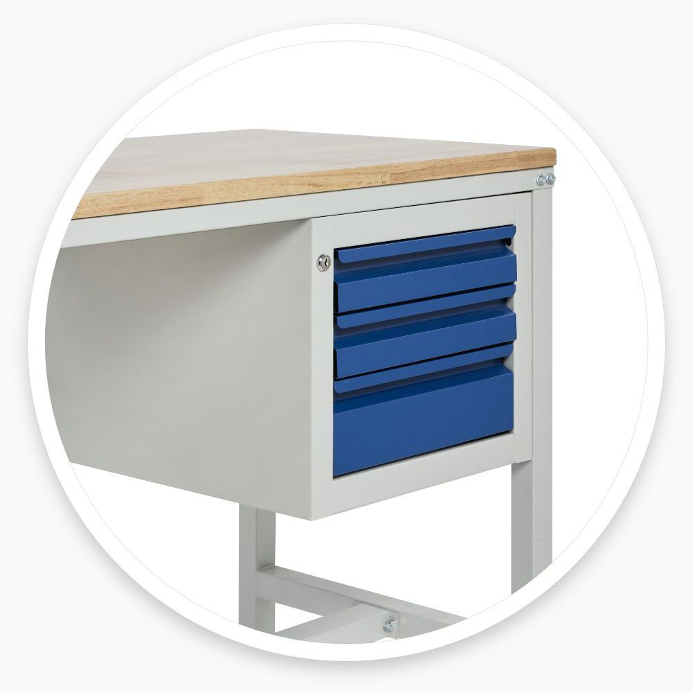 Metal Workbench with Drawers