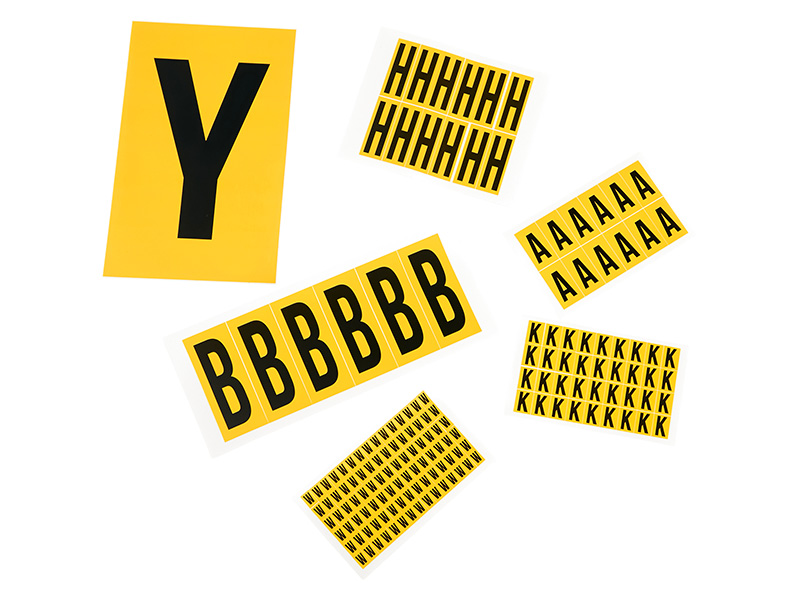 Yellow Self Adhesive Numbers & Letters