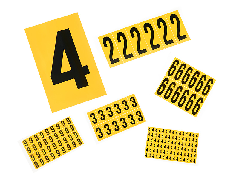 Yellow Self Adhesive Numbers & Letters