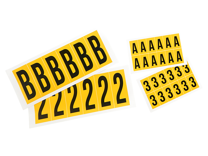 Yellow Self Adhesive Numbers & Letters